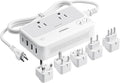 TESSAN 220V to 110V Voltage Converter, Universal Travel Power Adapter Combo with International Plug (Type C/G/D/I/L), 2AC 4 USB Ports(1 USBC)，230W Max Step Down Transformer for US to Europe