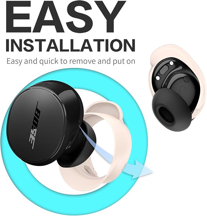 [3 Pairs] Ear Tips Covers for New Bose QuietComfort Earbuds, Sport Anti-Slip EarTips Silicone Anti Scratches Replacement Ear Covers Earbuds Accessories (S/M/L) (Off-White)