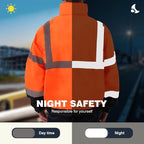 SKSAFETY Hi Vis Safety Rain Jacket for Men, Construction Work Rain Gear Heavy Duty Class 3 Rain Coat Waterproof Lightweight