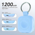 HUOTO Charging Adapter, 1200mAh Battery Powered Portable Wireless Charger for Apple Watch Series 9/8/7/6/SE/5/4/3/2/1 Ultra, Keychain USB-C Charger, Gifts for Women Man