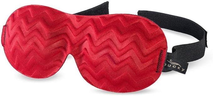 Bucky Ultralight Travel & Sleep Chevron Eye Mask, Red, One Size