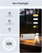 USB C Portable Phone Charger for iPhone 17 Pro Max, Mini Power Bank 5000mah with Digital Display & Duarable Kickstand for Type c Phones, Slim Backup Charger Battery for Samsung/Google-White