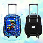 Boys Suitcase, 18" Kids Carry on Luggage With Wheels, Space Suitcases for Toddler Children(Black)