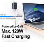 JMFONE Universal Travel Adapter with GaN 120W,International Power Adapter with 4 USB-C+1 USB-A Charging Ports, Worldwide Outlet for US to European Europe UK AUS