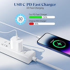 Ximytec iPhone 14 13 12 11 Charger Fast Charging 2Pack 20W Type-C Fast Charger Blocks with 6FT MFi-Certified USB C to Lightning Cables Compatible with iPhone 14/13/12/11/XS/XR/X/8/7/6 /iPad (White)