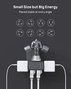 TROND Outlet Adapter with 360 Rotating Plug, 6 AC Outlet Extender, Turn One into Multiple Sideways Plug Splitter, Black Wall Power Adapter Goes Well with Dark Wall Decor, Suit for Garage Room