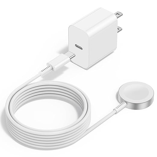 Upgraded Apple Watch Charger, Magnetic Fast Charger, USB C Charger Block Plug Adapter with 3.3FT iWatch Portable Wireless Fast Charging Cable Cord for iWatch Series Ultra/9/8/7/6/SE/SE2/5/4/3
