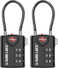 SURE LOCK TSA Compatible Travel Luggage Locks, Inspection Indicator, Easy Read Dials - 2 pack