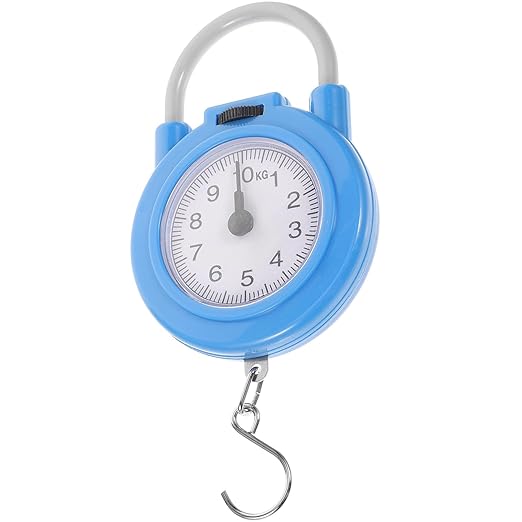 Portable Luggage Weight Scale with Hook, High Precision Hanging Spring Scale for Travel, Small Handheld Blue Weighing Tool for Home and Shipping