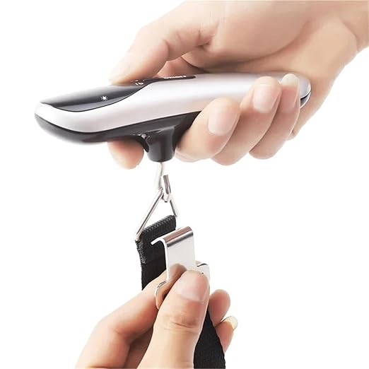 Luggage Weight Scale, 2pcs Portable Electronic Luggage Scale, 50kg/110lb, Hanging Weight Balance, Travel Suitcase Case,for Travel(Silver)