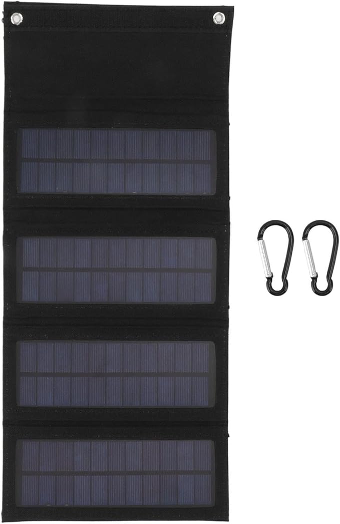 40W 4 Fold Solar Panel Charging Bag Folding Bag Foldable Monocrystalline Solar Panel for Outdoor Cam Hiking Charging Black for Home Use (Black)