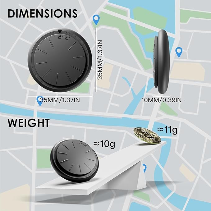 Car GPS Tracking Device for Vehicles,Real Time GPS Tracker for Car Work with Apple Find My(iOS Only),Mini GPS Tracker Vehicles with Magnetic Case-(1PCS Black Tracker, Black Magnetic Case)