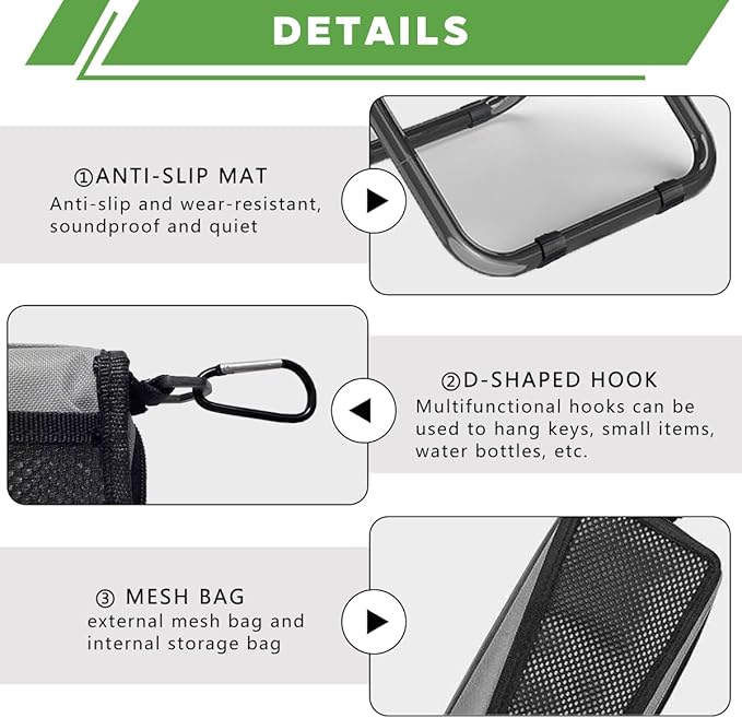 Portable Ultralight Collapsible Stool,Camping Chair,Handbag Style Pocket Foldable Stool for Camping Travel Fishing Hiking and Outdoor Activities(Gray)
