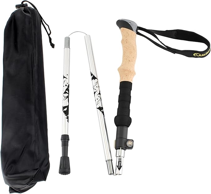 A ALAFEN Aluminum Collapsible Ultralight Travel Trekking Hiking Pole for Men and Women (Fits 5'3" - 6'2")
