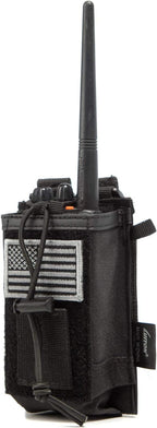 Tactical Molle Radio Holster Holder Case Military Heavy Duty Pouch Bag for Two Ways Walkie Talkies Adjustable Storage with 1 Pack Patch