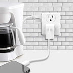 Outlet Extender, HICITY Multi Plug Outlet with 6 Electrical Outlets Adapter, 3-Prong Wall Outlet Tap for Cruise Ship Home Office Dorm, White (4 Pack)