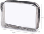 Tbestmax 10 Pack Clear Cosmetic Bags Makeup Bags Portable Waterproof TSA Approved Travel Toiletry Bags Large Organizer Matte Black, 9" x 6.3" x 2.6"