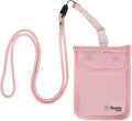 Hidden Travel Bra Wallet for Women - Money Pouch & Secret Pocket for Keys, Money & Valuables - Under Clothes Travel Pouch, Undercover Bra Stash - Pink