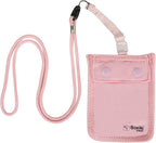 Hidden Travel Bra Wallet for Women - Money Pouch & Secret Pocket for Keys, Money & Valuables - Under Clothes Travel Pouch, Undercover Bra Stash - Pink