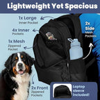 Dog Travel Bag for Supplies - Complete Dog Diaper Bag Backpack with 2 BPA-Free Travel Bowls, Treat Pouch, Food Container, Placemat & Laptop Sleeve – for Traveling, Road Trips, Hiking: Black