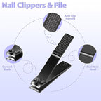MORGLES Tweezers Set, Professional Nail Clippers and Tweezer Kit for Women and Men with Leather Travel Case, 9 Pack