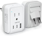 1 Pack Brazil Power Adapter, VINTAR Foldable Type N Plug Adapter with 2 AC Outlets 3 USB Ports (2 USB C), Brazil Outlet Plug for US to Brazilian