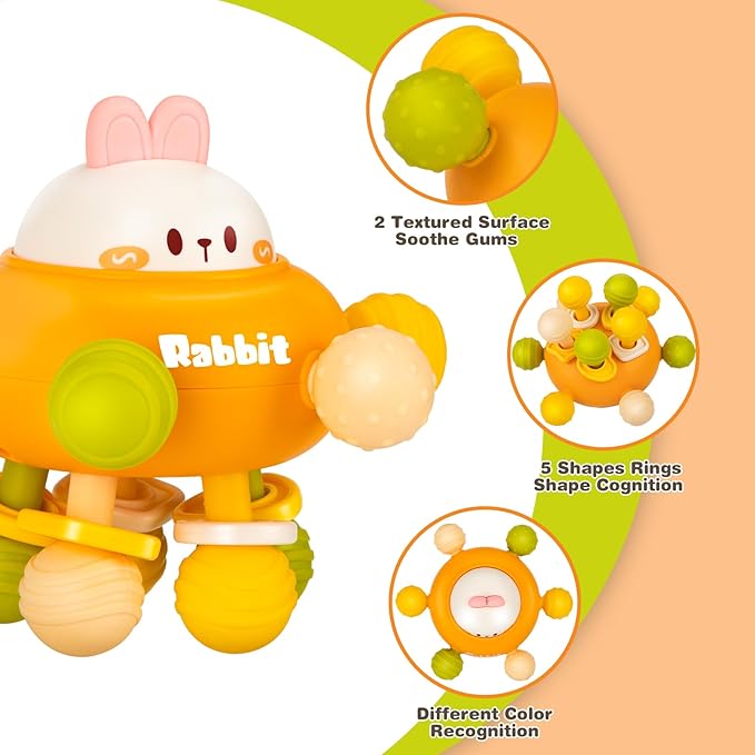 Baby Montessori Sensory Toys for 0-6 6-12 Months, Baby Teether Teething Toys for Babies 0 3 6 9 12 18 Months, Newborn Infant Learning Developmental Toys Gifts for 1 2 Year Old Boys Girls
