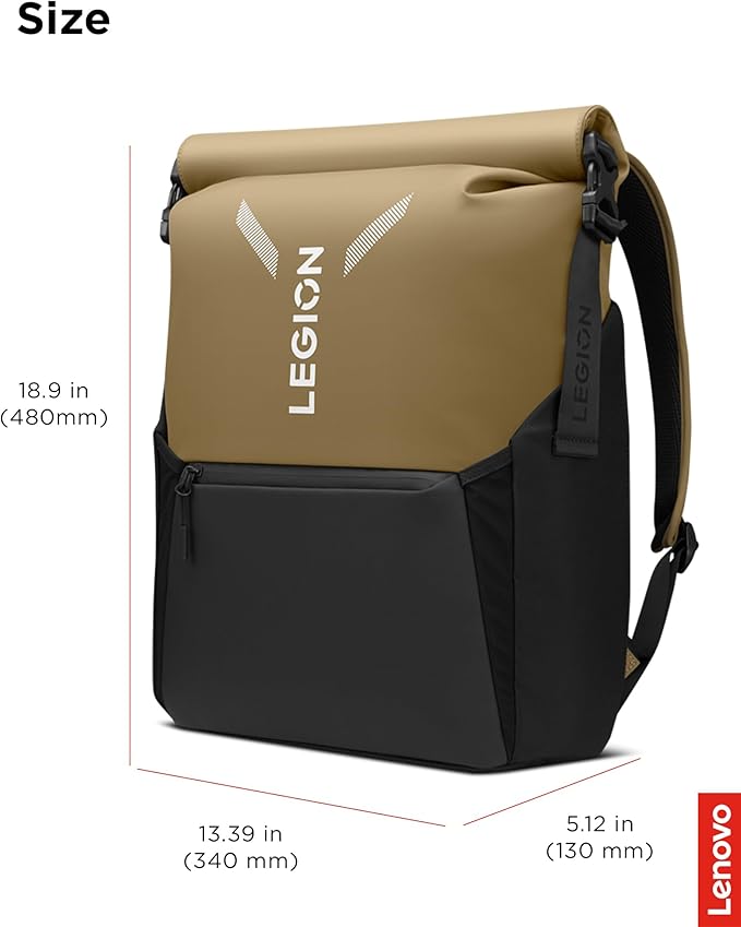 Lenovo Legion Gaming Laptop Backpack GB500, Expandable Capacity up to 25L, Fits 16-inch Laptops, Water Resistant