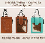 RFID Blocking Boot Wallet with Security Chain & Zipper Lock Genuine Leather Wallets for Men and Women, Travel Wallet, Minimalist Leather Card Holder