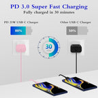Type C Charger, 2-Pack 25W Type C Super Fast Charging Block with 6ft USB C Charger Cable Compatible with Galaxy S23 Ultra/S23+/S22/S21/S20/Phone 16/16 Plus/16 Pro Max/15/15 Pro Max/15 Plus-Pink