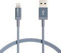 Amazon Basics 2-Pack USB-A to Lightning Cable, Apple MFi Certified, Nylon Braided Cord for iPhone 14 13 12 11 X Xs Pro, Pro Max, Plus, iPad, Data Sync, 3 Foot, Dark Gray