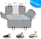 URPOWER Upgraded PU Leather Back Seat Extender for Dogs - Large Hard Bottom Dog Car Seat Cover Holds 550lbs, Waterproof Dog Hammock Pet Bed with High-Density Foam Non-Slip Backseat Protector