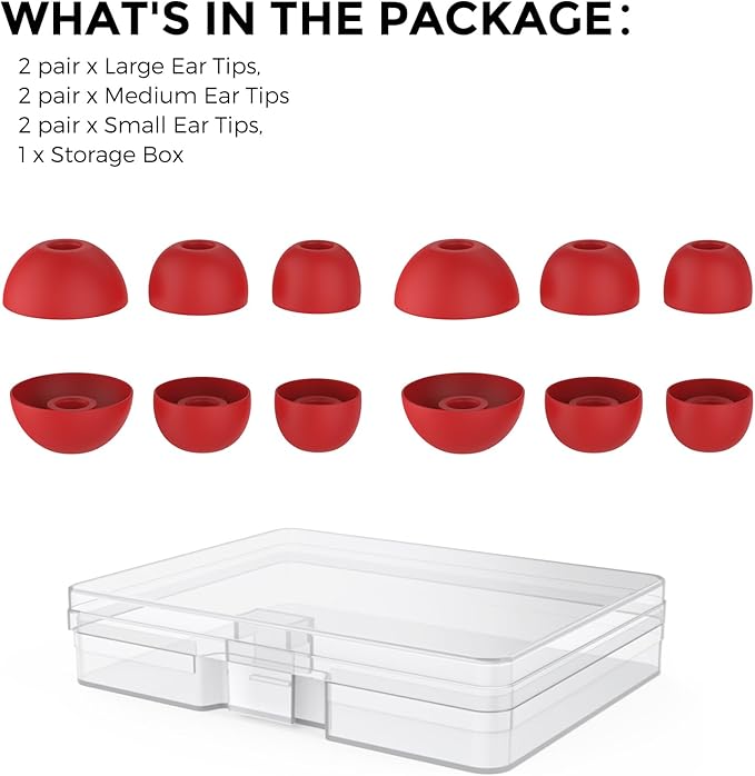 AhaStyle Ear Tips for Beats Studio Buds/Powerbeats Pro 2/Solo Buds/Fit Pro/Studio Buds+【Fit in The Charging Case】6 Pairs S/M/L Silicone Ear Covers Replacement Tips for Beats Wireless Bluetooth Earbuds