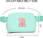 Gitus Belt Bag Fanny Pack Crossbody Bags with Initial Letter Patch Cute Stuff Birthday Gifts for Teenager Girls Trendy Preppy Stuff for Teen Girls Cool Stuff for Teens (Mint Green-R)