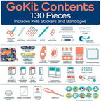 KeepGoing Travel First Aid Kit for Kids – 130 Pc. for Car, Home, Purse, Diaper Bag & Backpack with Latex-Free Bandages - Mini First Aid Kit Travel Size TSA-Approved
