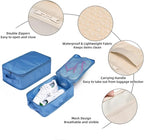 Travel Shoe Bags, Foldable Waterproof Shoe Pouches Organizer-Double Layer (6 Seablue Shoe Bags)