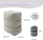 Inflatable Foot Rest for Under Desk at Work, Travel Footrest Pillow for Long Airplane Flights-Adjustable Blow Up Leg Rest Outdoor Foot Stools Ottoman, Seat Extender