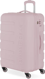 SwissGear 7366 Signature Hardside Expandable Luggage with Spinner Wheels, TSA Lock, Pink, Checked-Medium 23-Inch
