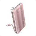 INIU 3-in-1 Portable Charger, 45W 10000mAh Fast Charging Power Bank, Built-in USB C Cable & Foldable Wall Plug, Travel Essentials, Battery Pack for iPhone 17 16 15 Series, Samsung, MacBook, etc. Pink