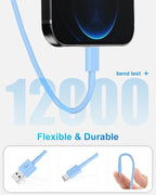 4 Pack [Apple MFi Certified] Apple Charging Cables 6ft, iPhone Chargers Lightning Cable 6 Foot, Fast iPhone Charging Cord for iPhone 14/14Pro/13/13Pro/12/11/11Pro/11Max/ X/XS/XR/XS Max/8, ipad(Blue)