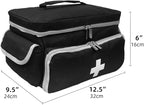ALSLEA First Aid Bag Empty, Small Medicine Bag Portable Medical Supplies Organizer for Travel, Home, Office, Car, Outdoor, Camping, Hiking (Black)