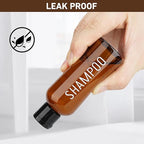 Travel Bottles for Toiletries 8 Pack 3.4oz TSA Approved Leak Proof Travel Size Containers Plastic 0.35oz Small Cream Jars Squeeze Empty Toiletry Bottles for Shampoo Conditioner Body Wash(Brown)