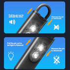 Halo-Siren Alarm, HaloSiren Personal Safety Alarm - Travel Safe Alarm with 130db Loud and LED Strobe Light, Safety Keychain Compatible with Bags, Keys, Backpacks (Black)
