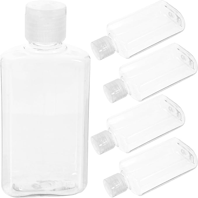 OSALADI 5pcs 100ml Travel Lotion Bottles with Flip Cap, Portable Refillable Plastic Squeeze Containers for Toiletries and Cosmetics