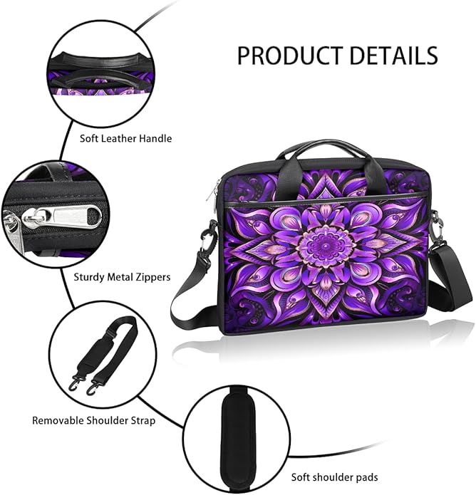 Laptop Shoulder Bag for Women Men, Waterproof Computer Case Messenger Bag Briefcase for Business Office Travel