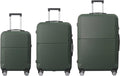 3-Piece Luggage Set 3 (20"/24"/28"), Hardside Suitcases with 8 Spinner Wheels, Scratch-Resistant ABS Shell, set2, set3 Travel Suitcase, TSA Lock (Minimalist Design, Green)