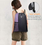 BeeGreen Lilac Drawstring Backpack Sports Gym String Backpack For Women Men Large Size Cinch Sack Workout Bag with Zipper and Water Bottle Mesh Pockets
