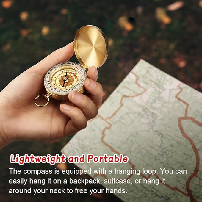 Flintronic Navigation Compass, Hiking Compass with Luminous Function, Waterproof Pocket Compass for Expedition Map Reading, Navigation, Orienteering and Survival