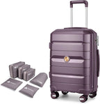 Somago 28 Inch Luggage With Spinner Wheels Hard Shell Polypropylene Suitcase with TSA Lock and YKK Zipper,Elegant Purple