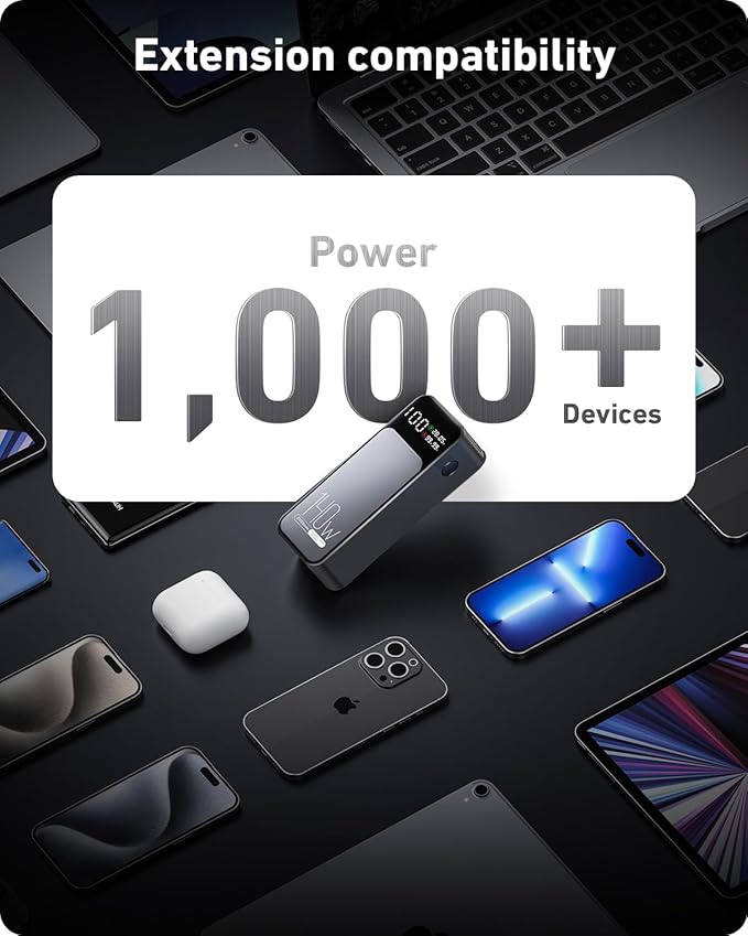 Laptop Power Bank, 27000mAh (99.9Wh) Portable Laptop Charger, PD 3.1 USB C in&Out Fast Charger External Battery Pack for iPhone 17 16 15 Pro Samsung MacBook Dell XPS iPad Steam Deck etc